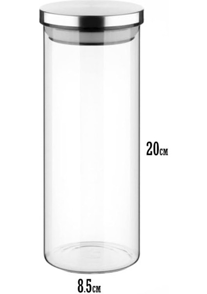 1000ML Vakumlu Metal Kapaklı Borosilikat Cam Kavanoz (8.5CM*20CM) 1 Adet fiyatları