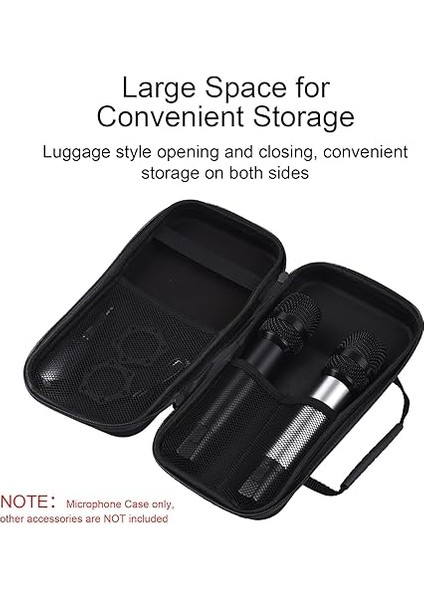 Mikrofon Kutusu Çift Mikrofon Taşıma Çantası Mikrofon Çantası Saklama Kutusu Taşıma Çantası Suya Dayanıklı Darbeye Dayanıklı Siyah, Iki Mikrofonun Saklanması Için indirimleri
