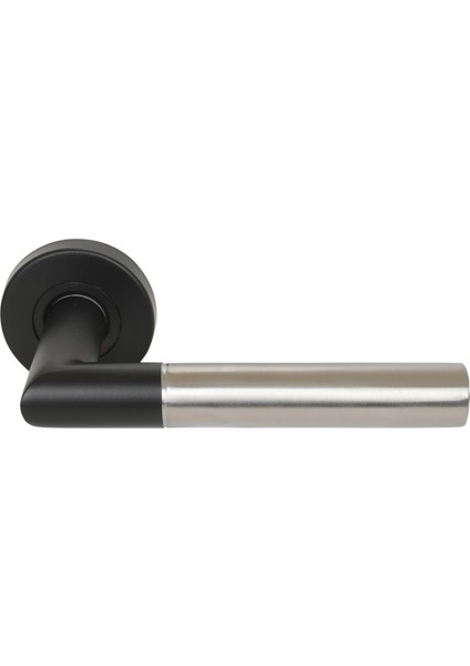 Vega Siyah Saten Oda Tipi Rozetli Paslanmaz Kapı Kolu Takım modelleri