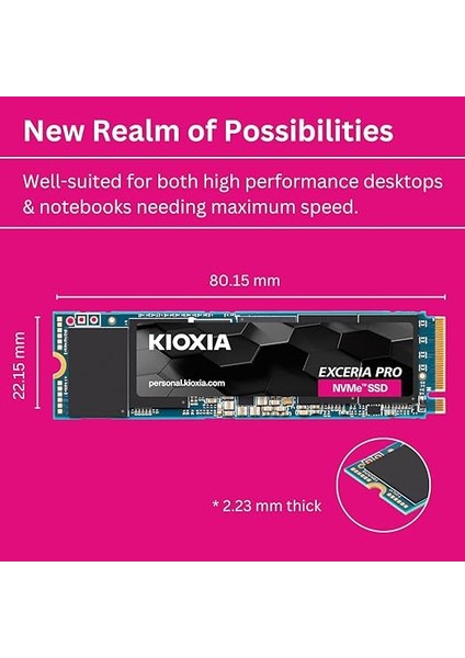 Excerıa Pro 2tb Nvme SSD – M.2 2280, Pcıe Gen4, 7300MB/S Okuma, 6400MB/S Yazma indirimleri