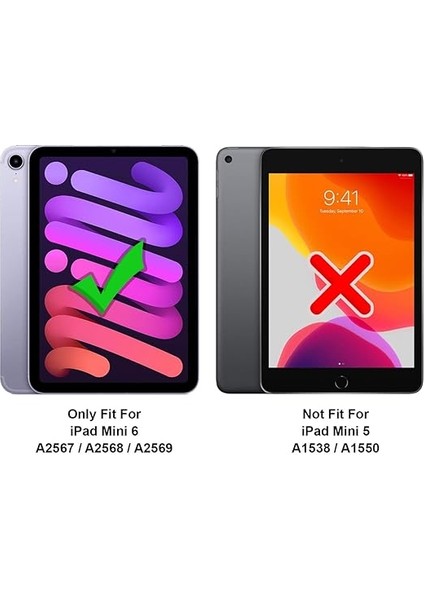 iPad Mini 6 Jenerasyon Için Kılıf, Koruyucu Kılıf, Tablet Çantası, Stant Fonksiyonu, iPad Mini 8,3 Inç [6. Nesil], Siyah modelleri