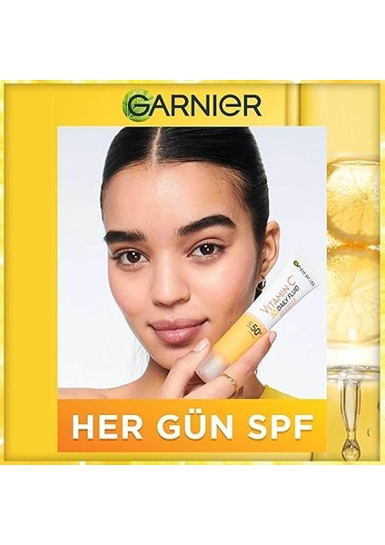 C Vitamini Parlak Günlük Güneş Koruyucu Fluid Yüz Kremi Görünmez Doku SPF50, 40 ml modelleri