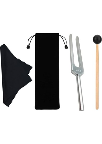 Hz Akort Çatalı, Paslanmaz Çelik, Silikon Ayar Çatalı, 432 Hz, Çekiç ve Kumaşlı Akort Çatalı, Üstün Iyileşme ve Rahatlama Için