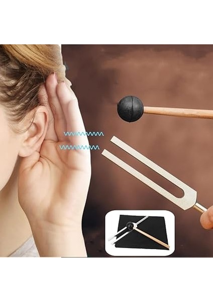 Hz Akort Çatalı, Paslanmaz Çelik, Silikon Ayar Çatalı, 432 Hz, Çekiç ve Kumaşlı Akort Çatalı, Üstün Iyileşme ve Rahatlama Için fırsatları