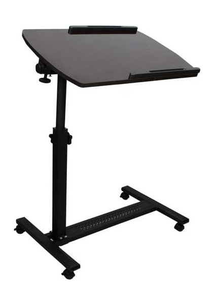Ayarlanabilir Yükseklik ve Eğim Ayarlı Tekerlekli Bilgisayar Laptop Sehpası