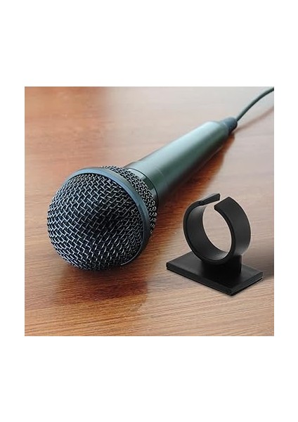 2 Adet Mikrofon Tutucu Kelepçesi Yapışkanlı Mikrofon Aksesuarları Evrensel Taşınabilir Klipsli Mikrofon Bayrağı Sunucu Röportajı Ktv Için modelleri