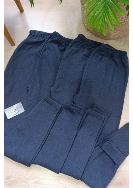 Büyük Beden 4'lü Paket Pamuk Şardonlu Termal Tayt Termal Içlik Kışlık Tayt Lacivert Renk