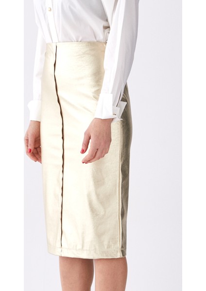 Yırtmaç Detaylı Kalem Etek Gold K1915053_076 modelleri