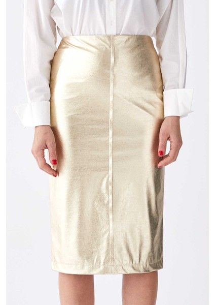 Yırtmaç Detaylı Kalem Etek Gold K1915053_076 fırsatları