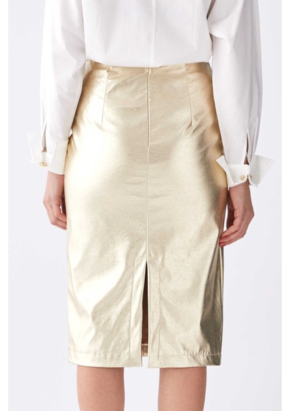 Yırtmaç Detaylı Kalem Etek Gold K1915053_076 indirimleri
