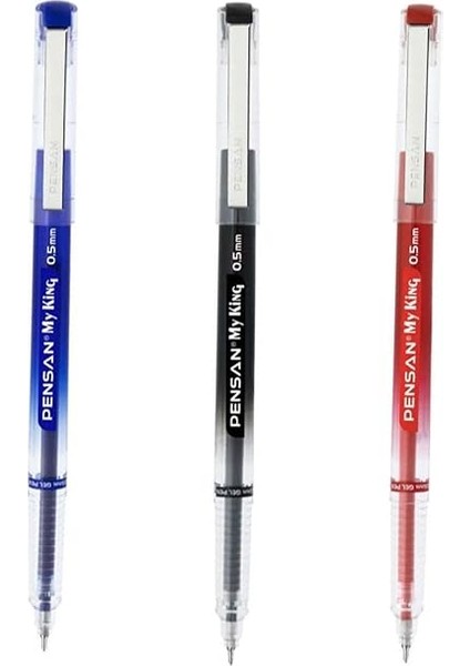 My King Iğne Uçlu Metal Klipsli Jel Tükenmez Kalem 0.5 mm Mavi - 5 Adet GNSRKFAZ914 modelleri