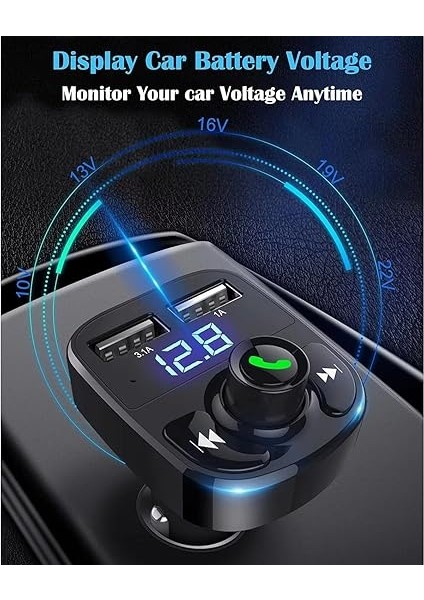 Otomatik Frekans Tanımalı Parazit Yok Fm Radyo Transmitter 3.1A Hızlı Şarj Micro Sd Bluetooth Mp3 Çalar Çakmaklık (GA02) indirimleri