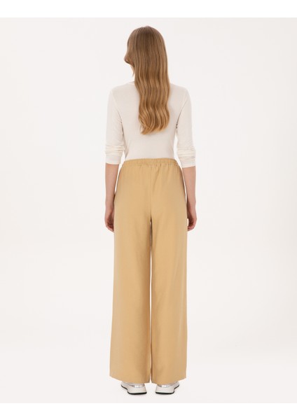 Kadın Kum Loose Fit Kanvas Pantolon 50318198-VR085 fırsatları