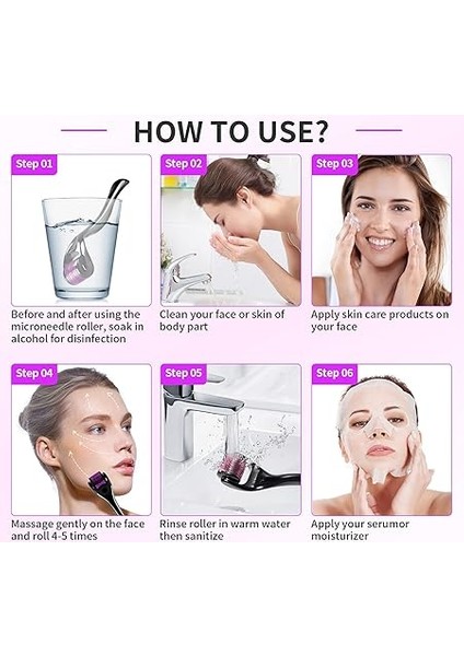 Dermaroller 1 mm Iğne 540 Titanyum Mikro Iğne - Cilt Yenileme, Yüz Bakımı, Saç Rejenerasyonu/sakal Büyümesini Uyarır, Saç Dökülmesini Azaltır indirimleri