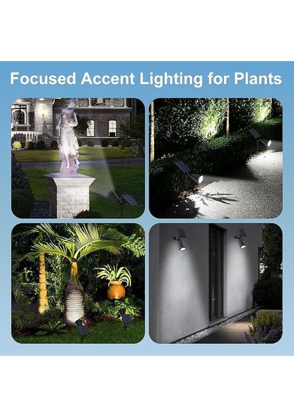 Beyaz 18 LED Spot Güneş Enerjili Bahçe Aydınlatma Lambası, Fotoselli, Spike Aplik, 18W Su Geçirmez Dış Mekan Solar Lamba, Ağaç, Veranda, Garaj, Havuz, Duvar ve Zemin Montajına Uygundur 42 cm modelleri