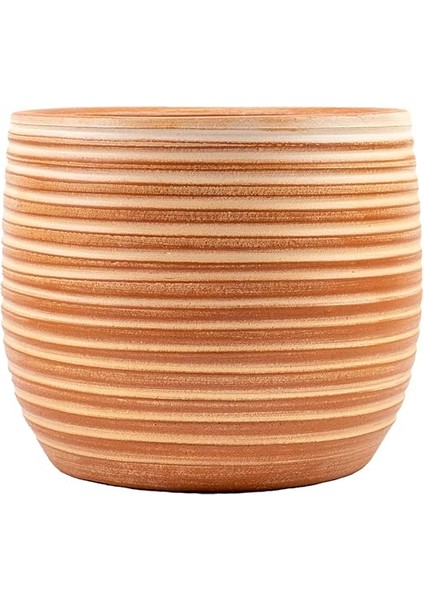 Tasarımı Ev Dekorasyon Yan Çizgi Desenli Terrakota Toprak Saksı Saksılık Salon Çiçeklik - 15 cm fırsatları