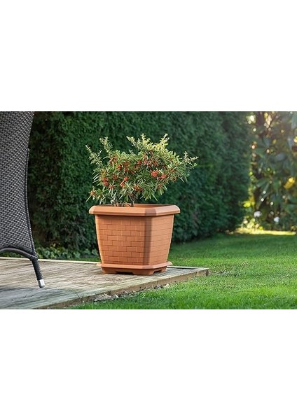HK03 Hisar Kare Saksı No:3 Tabaklı 37 Cm, 25,5 Litre Antrasit modelleri