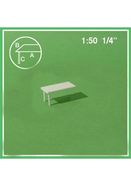 5560902 1/50 Ölçek, Dikdörtgen Masa-Duvar Yaslanmalı-Beya