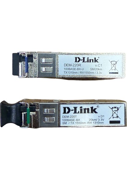 DEM-220R DEM-220T 100 MB Tek Kıl Sfp Takım