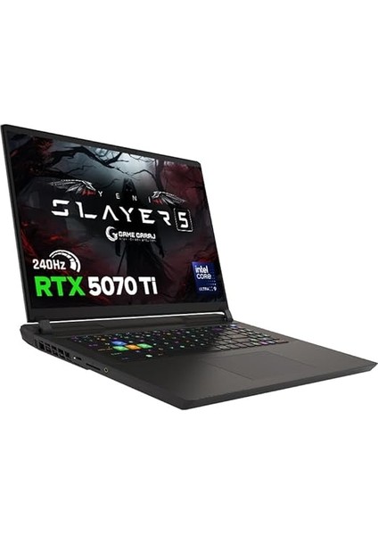 Garaj Slayer5 9XL-5070TI C3 Intel Ultra 9 275HX 64GB Ram 2tb SSD RTX5070TI 17" 240Hz Qhd+ Freedos Gaming Laptop fiyatları