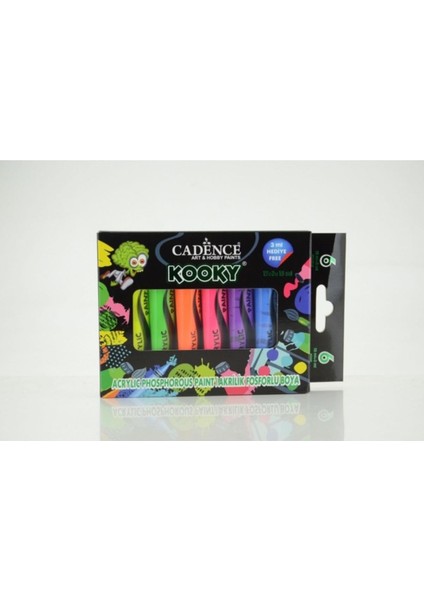 Kooky Fosforlu Akrilik 6'lı Set 15 ml Çok Renkli Tek Ebat Unisex,fof-6'li EH4914