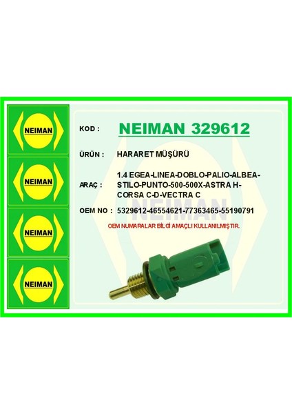 HARARET MÜŞÜRÜ 1.4 EGEA-LINEA-DOBLO-PALIO-ALBEA-STILO-PUNTO-500-50010-ASTRA H-CORSA C-D-VECTRA C 5329612 46554621 77363465 55190791