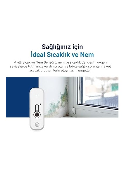 Akıllı Wi-Fi Sıcaklık ve Nem Sensörü, Gerçek Zamanlı Sıcaklık ve Nem Verileri, Yüksek Hassasiyet, Uygulama Üzerinden Anında Bildirim indirimleri