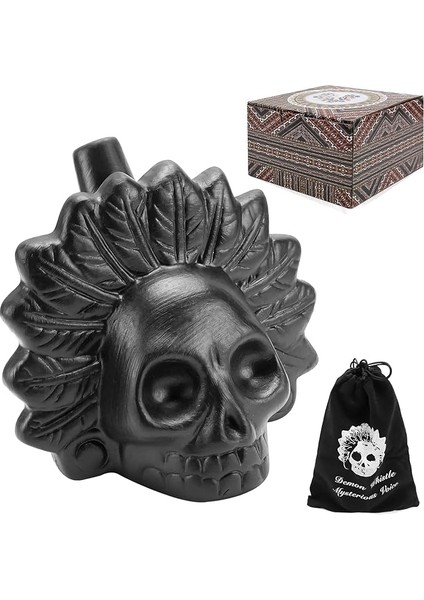 Aztek Ölüm Düdüğü, Otantik Insan Sesini Çıkaran Çığlıklar, Aztek Ölüm Düdüğü, Çığlık Atan Aztek Savaş Düdüğü, Real Screaming Aztek Ölüm Düdüğü (Siyah)