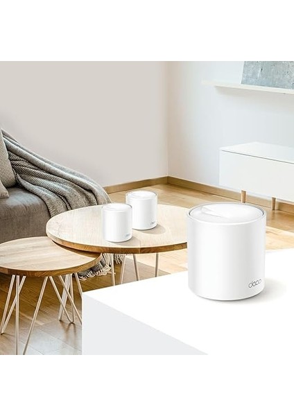 Deco X60 3-Pack, AX5400 Mbps, 1 Ghz Dört Çekirdekli Cpu, Wpa3, Ofdma ve Mu-Mımo, 150 Cihaza Kadar Bağlantı, 650 M²'ye Kadar Kapsama, Mobil Uygulama ile Kolay Kurulum, Wi-Fi 6 Mesh Sistemi fırsatları