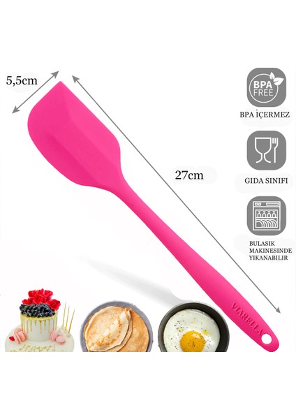 4lü Silikon Spatula Seti Yanmaz Yapışmaz Çizmez Fuşya-Kırmızı-Turuncu-Mor 27cm modelleri