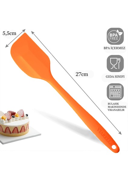 4lü Silikon Spatula Seti Yanmaz Yapışmaz Çizmez Fuşya-Kırmızı-Turuncu-Mor 27cm indirimleri