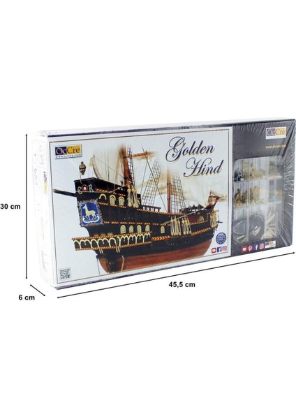 12003 1/85 Ölçek, Golden Hint, 64 Cm. Yelkenli Ingiliz Keşif Gemisi, Ahşap Model Kiti indirimleri