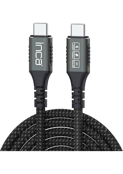 Itct-40 Usb4 8K@60Hz Thunderbolt 4/3 40 Gbps PD240W Type-C To Type-C Kablo-0.8m USB 4, 40GBPS Veri Aktarım Kapasitesi Gan Şarj Cihazı ve Tüm USB C Tipi Cihazlar