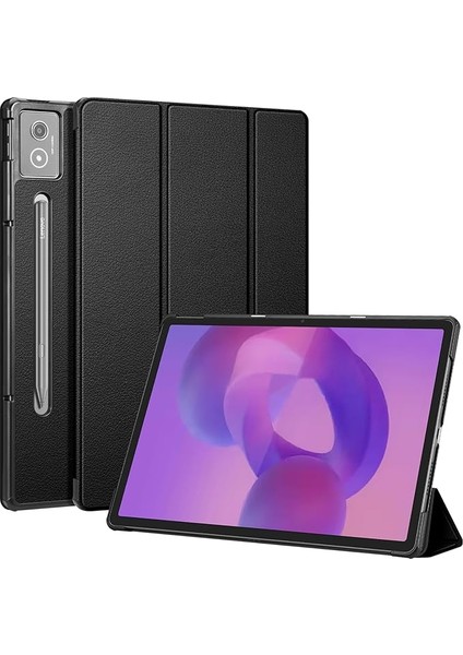 Lenovo Idea Tab Pro (TB373FU, TB375FC) 12,7 Inç 2025 Için Kılıf, Sert Ince Kılıf, Hafif Katlanır Kılıf, Lenovo Idea Tab Pro Tablet Kılıfı, Siyah