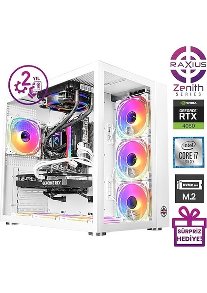 Zenith Z2-I7-4060-127F13 I7-12700F RTX4060 64GB 1tbssd W11P Gaming Masaüstü Bilgisayar fiyatları