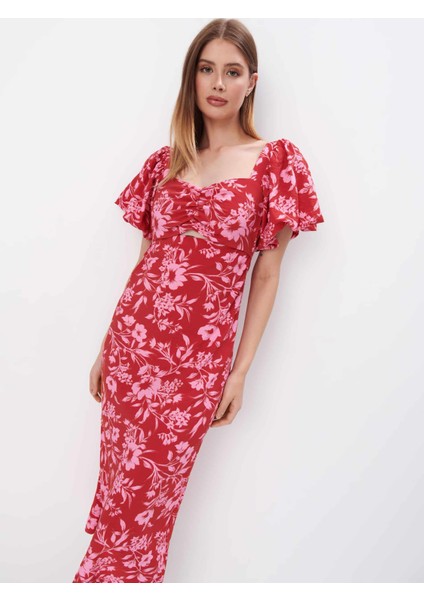 Karoi̇ Straplez Karpuz Kol Regular Fit Açik Kırmızıi̇ Renk Elbise fiyatları