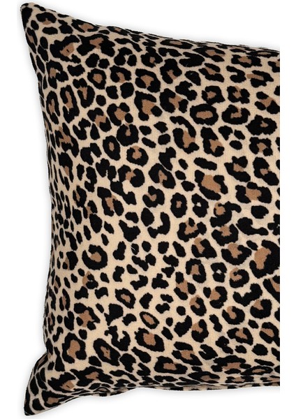 Leopar Bej Süet Dijital Baskılı Dikdörtgen Dekoratif Kırlent Kılıfı - Çift Taraflı Bej 50X35 fiyatları