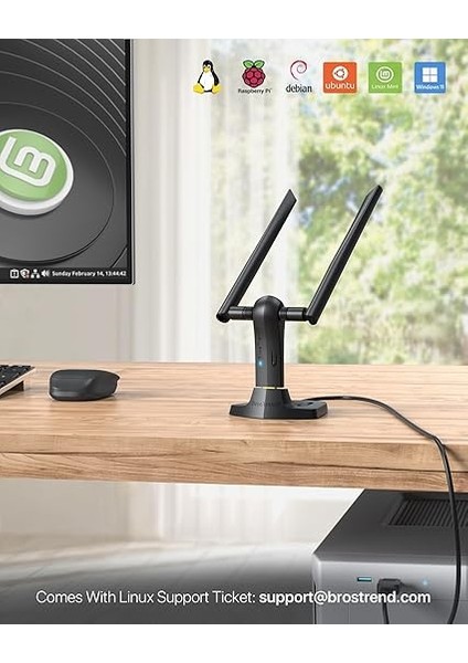 Ubuntu, Nane, Kali, Debian, Lubuntu, Xubuntu, Mate, Zorin, Pureos, Ahududu Pi 2+, Windows 11, 1200MBPS, 5ghz/2.4ghz, Uzun Menzilli 2X5DBI Antenler, Usb3.0 Için Linux Wifi Adaptörü fiyatları