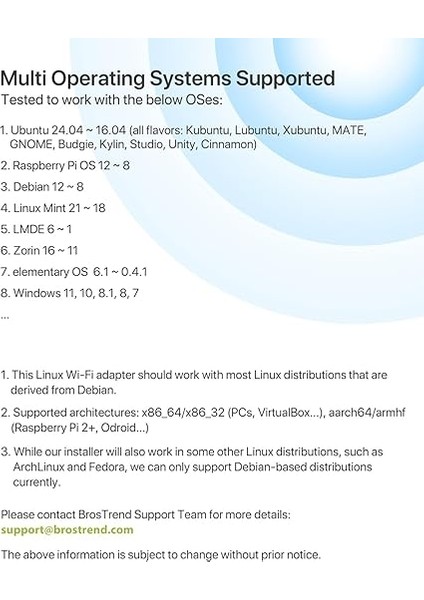 Ubuntu, Nane, Kali, Debian, Lubuntu, Xubuntu, Mate, Zorin, Pureos, Ahududu Pi 2+, Windows 11, 1200MBPS, 5ghz/2.4ghz, Uzun Menzilli 2X5DBI Antenler, Usb3.0 Için Linux Wifi Adaptörü modelleri