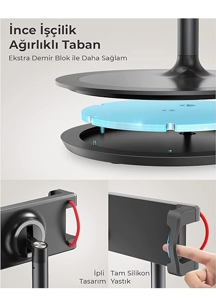 Saiji S3E 360° Ayarlanabilir Tablet ve Telefon Tutucu Stand Siyah fırsatları
