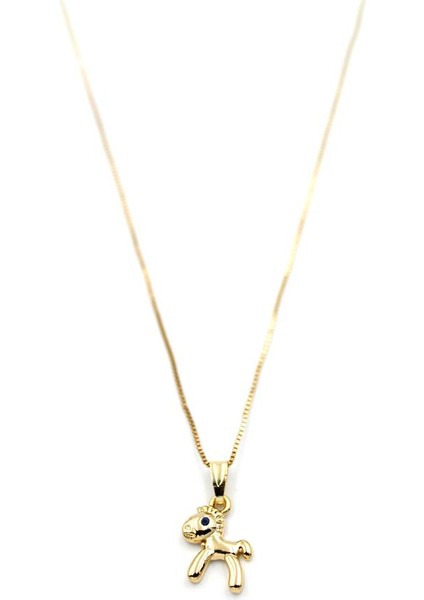 Peluş At Figürü Kolye - Altın