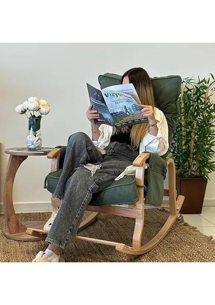 Santorini Kapitoneli Sallanan Sandalye Dinlenme ve Tv Koltuğu Yeşil fiyatları