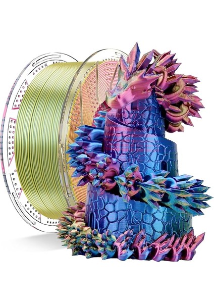 Systems Conjure Ipek Pla 3D Yazıcı Filamenti, 1,75 mm Üç Renkli Filament, Kırmızı Sarı Mavi 3D Baskı Ipek Filament 1 Kg/2,2 Lb (C-Ipek Pla-Kırmızı Sarı Mavi-1 Kg)