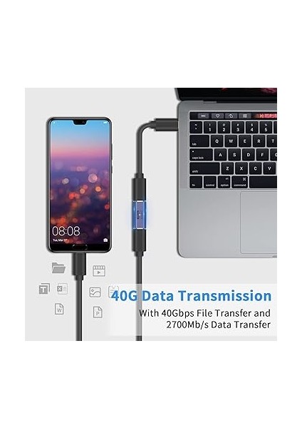 240W USB C Dişi Adaptör, USB C Adaptörü Dişi Kadından, USB Tip C Bağlayıcı 8K@60Hz'i Destekler, Thunderbolt 3/4, Switch, Ipad, MacBook (2'li Paket) ile Uyumludur modelleri