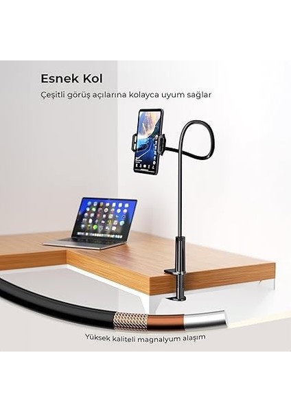 90 cm Akrobat Esnek Tablet ve Telefon Tutucu Stand Siyah modelleri