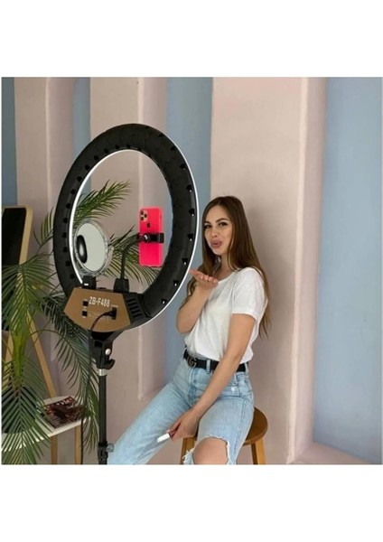 A+ Kalite Megalux Ring Light LED Işık Halkası 21 Inç Profesyonel Influencer Işığı ve 210 cm Monopod