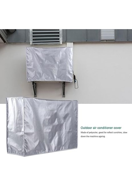 Mekan Klima Kapağı, Su Geçirmez Toz Geçirmez Klima Dış Ünite Koruma Kapağı Polyester Klima Kapağı, Gümüş (2p (80 * 26 * 57)) fırsatları