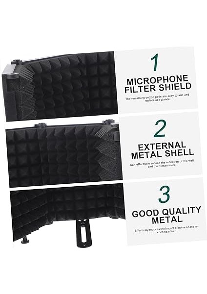 1 Takım Mikrofon Akustik Kapağı Kulaklık Durmak Patlama Bom Kolu Mikrofon Standı Pop Ekran Ön Cam Mikrofon Filtresi Mikrofon Izolasyon Kalkanı Mikrofon Açılır Filtresi Sünger Black fırsatları