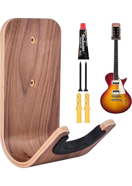 Gitar Tutucu Duvar Montajı,vidalı Gitar Ahşap Askı Kancası - Gitar Askı Kancası, Banjo Için Ahşap Duvar Montajı, Akustik Elektro Gitar, Mandolin, Ukulele