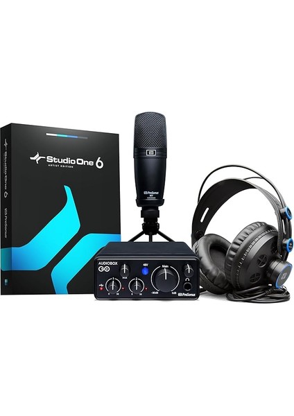 Audiobox Go Creator Bundle, Profesyonel Kayıt Seti (Ses Kartı, Kulaklık, Mikrofon ve Yazılım)